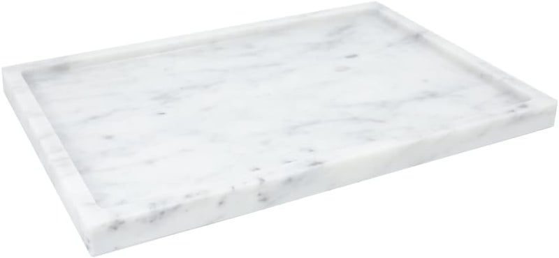 Future stone 100% Natural Marble Serving Tray Luxury Marble Storage Tray for Home Decor Stone Tray for Bathroom/Kitchen/Vanity/Dresser,Plate Holder for Tissues, Candles, Towel - Image 1